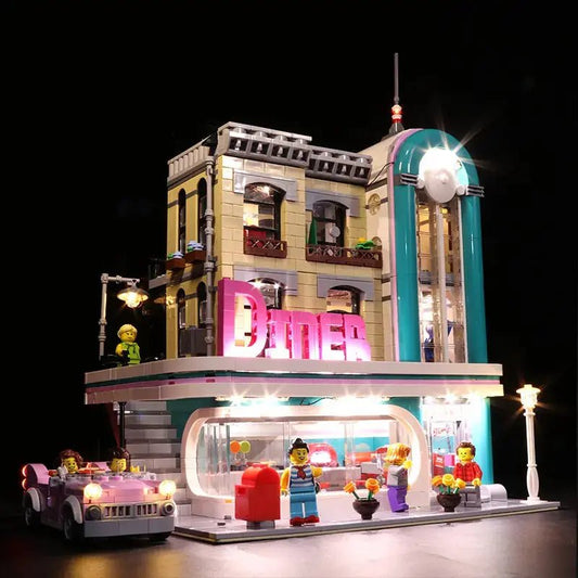 LED light kit for LEGO® Icons Downtown Diner #10260 | Bright My Bricks
