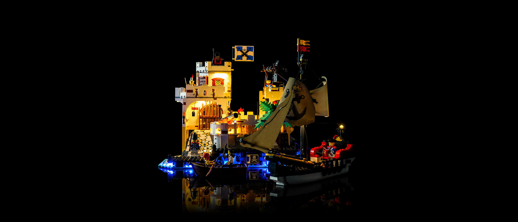 Kit LED pour LEGO® La forteresse de l’Eldorado #10320 — lit with the LED light kit