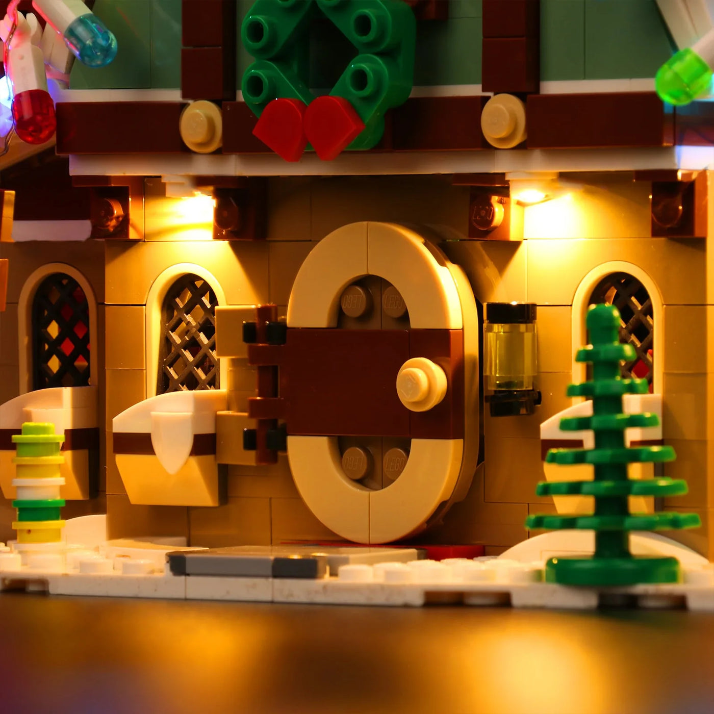 LEGO® Icons Elf Club House #10275 — illuminated at night (light kit)