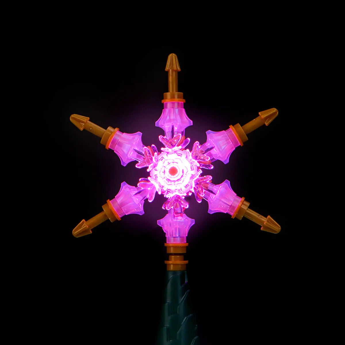 illuminated at night: Bright My Bricks LED lights for LEGO® Icons Family Christmas Tree #41843