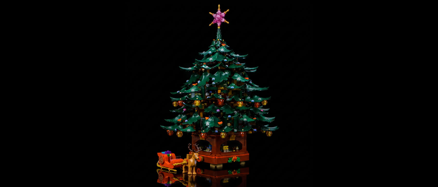 LED-Beleuchtungsset für LEGO® Familien-Weihnachtsbaum #41843 — standard build, without the LED light kit
