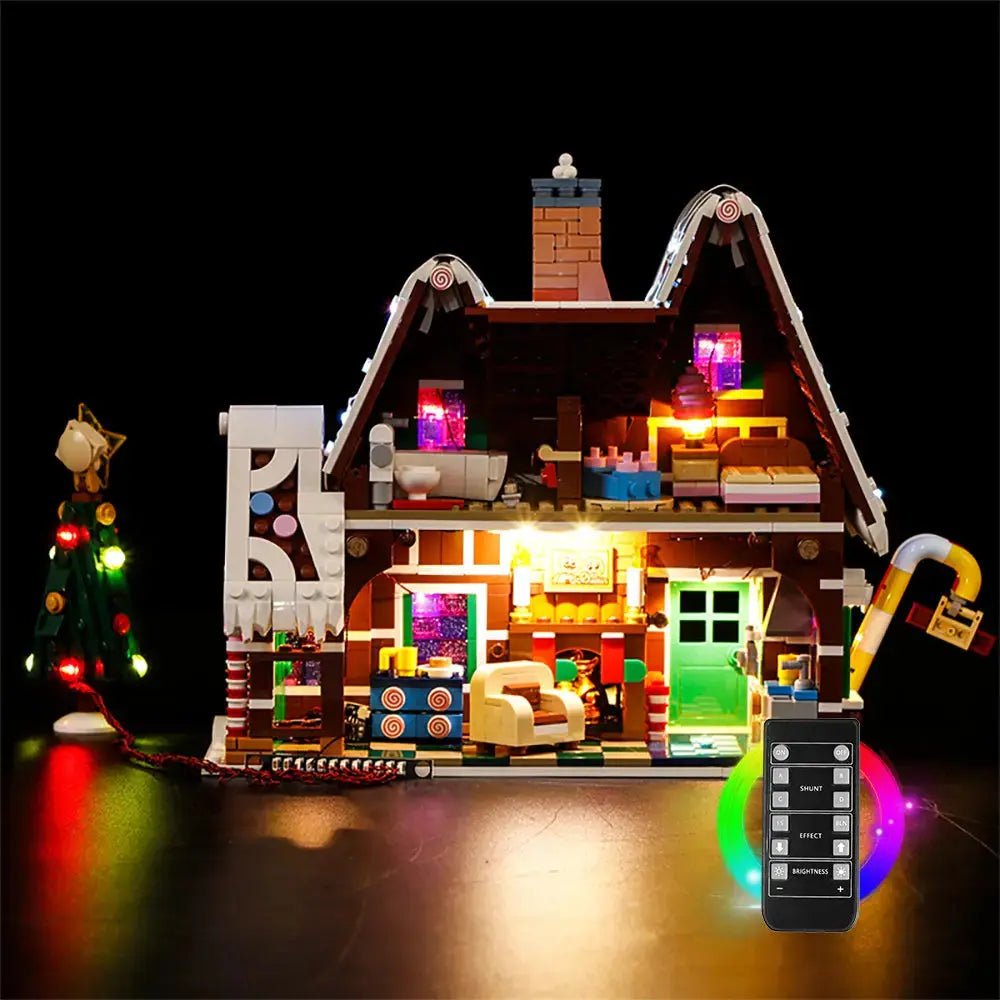 light kit for LEGO® Icons Gingerbread House #10267, brightened interior detail