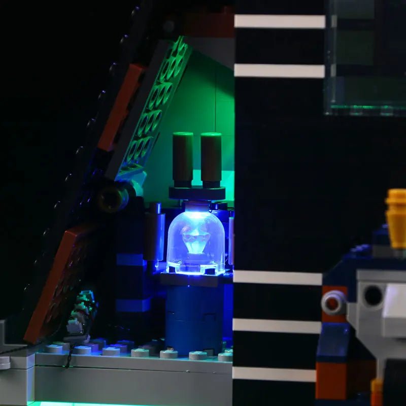 LED strips and bricks detail: Bright My Bricks display light kit for LEGO® Icons Haunted House #10273