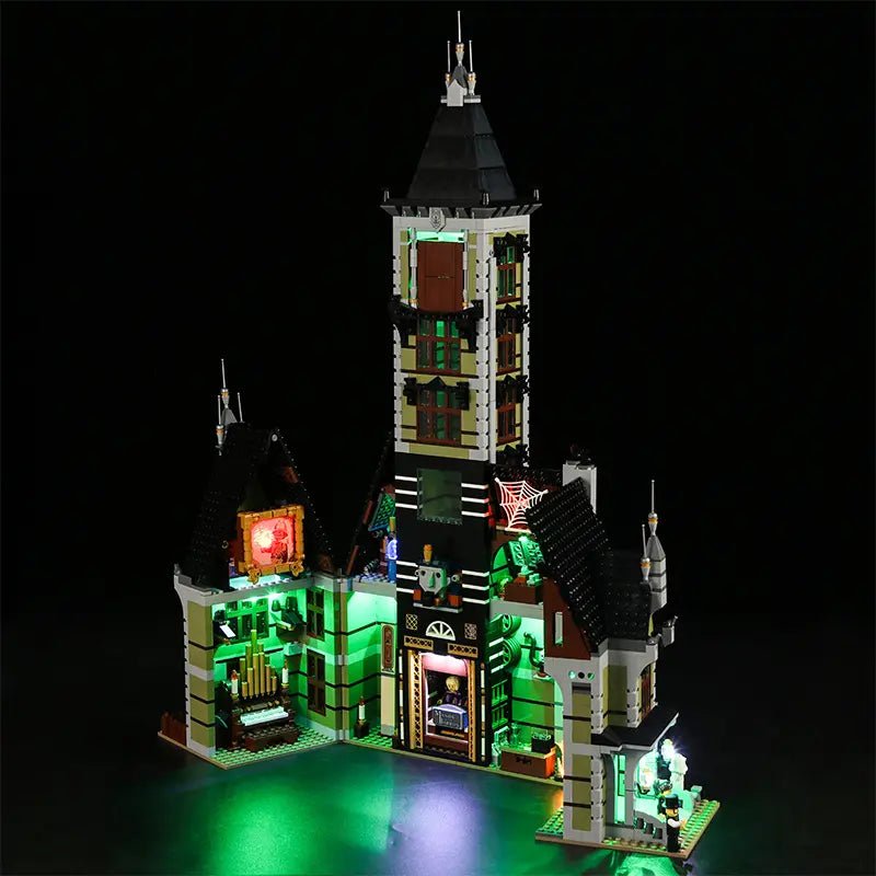 Bright My Bricks display light kit for LEGO® Icons Haunted House #10273 — close-up of the LED lighting detail