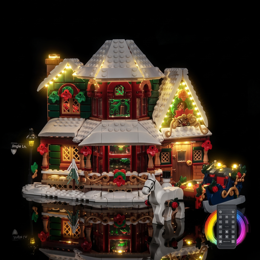 Lichtset für LEGO® Weihnachtshaus #11387 – beleuchtete Ansicht 12