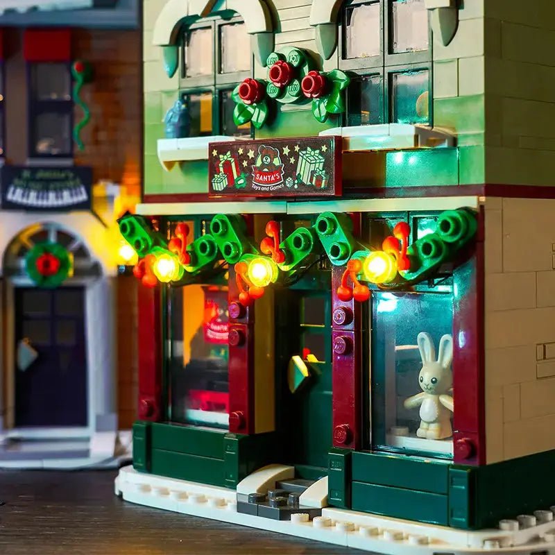 LEGO Icons Holiday Main Street #10308 LED lighting detail