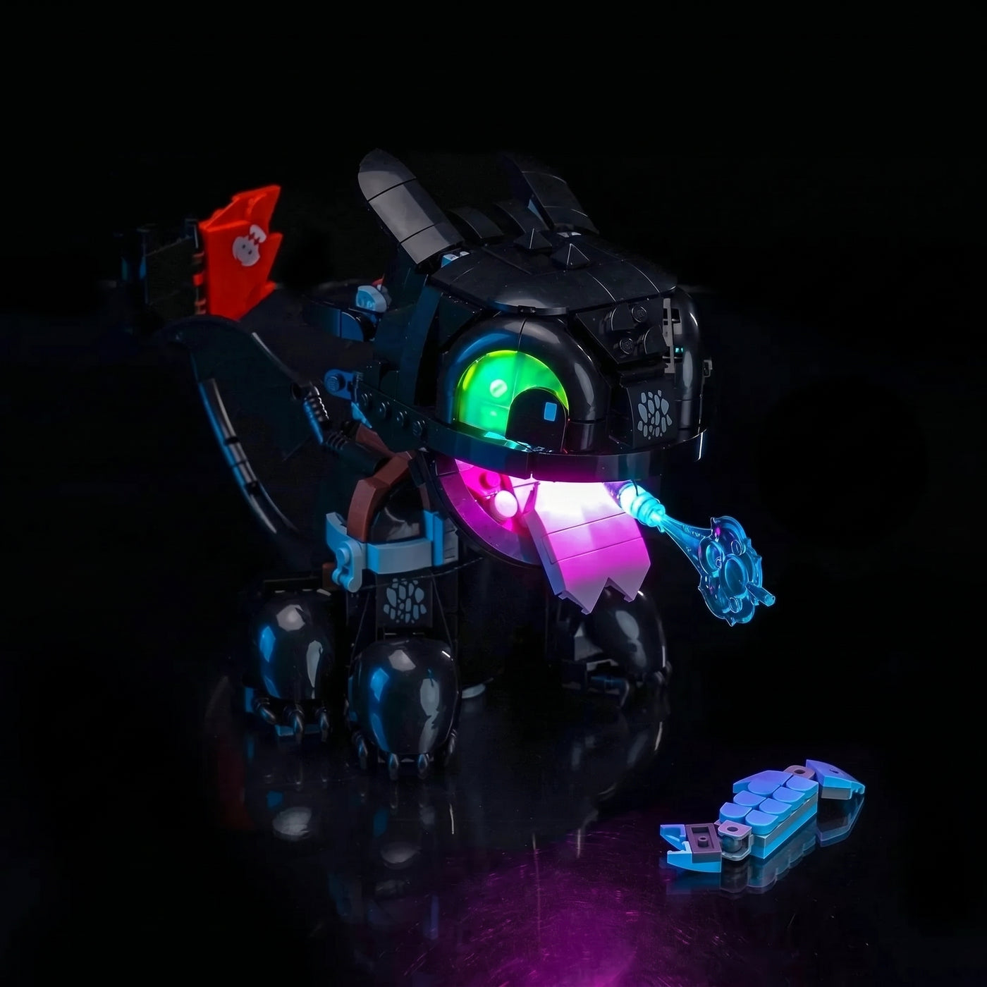 Bright My Bricks LED lights for LEGO® Icons How to Train Your Dragon: Toothless #10375 — LED strips and bricks detail