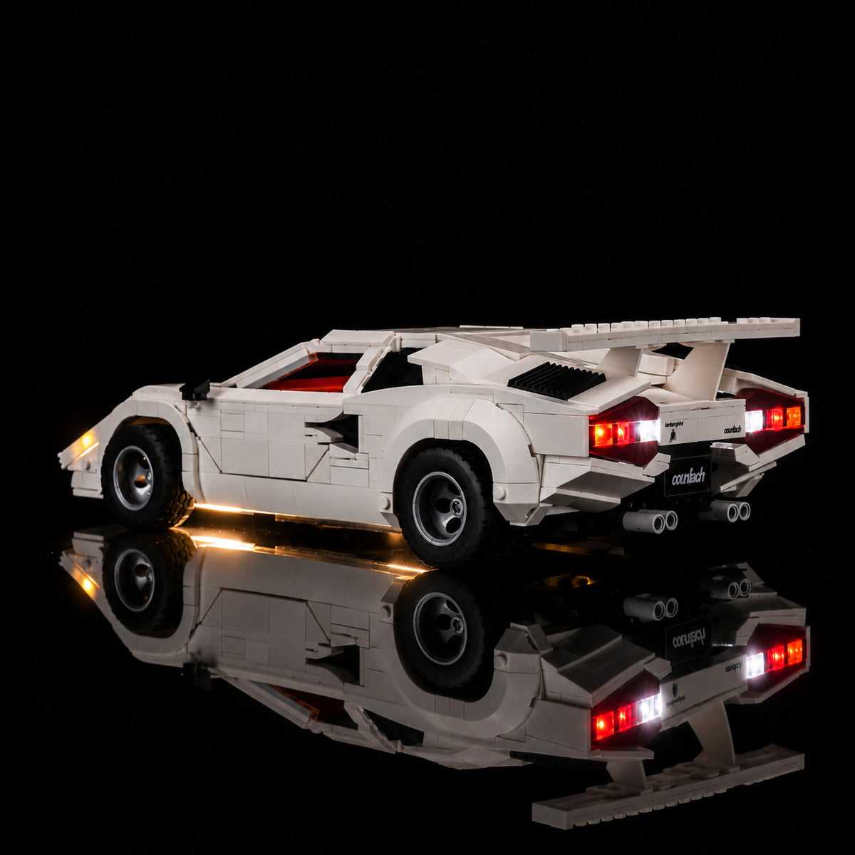 LEGO® Icons Lamborghini Countach #5000 — night-mode display glow (RGB LED light kit)