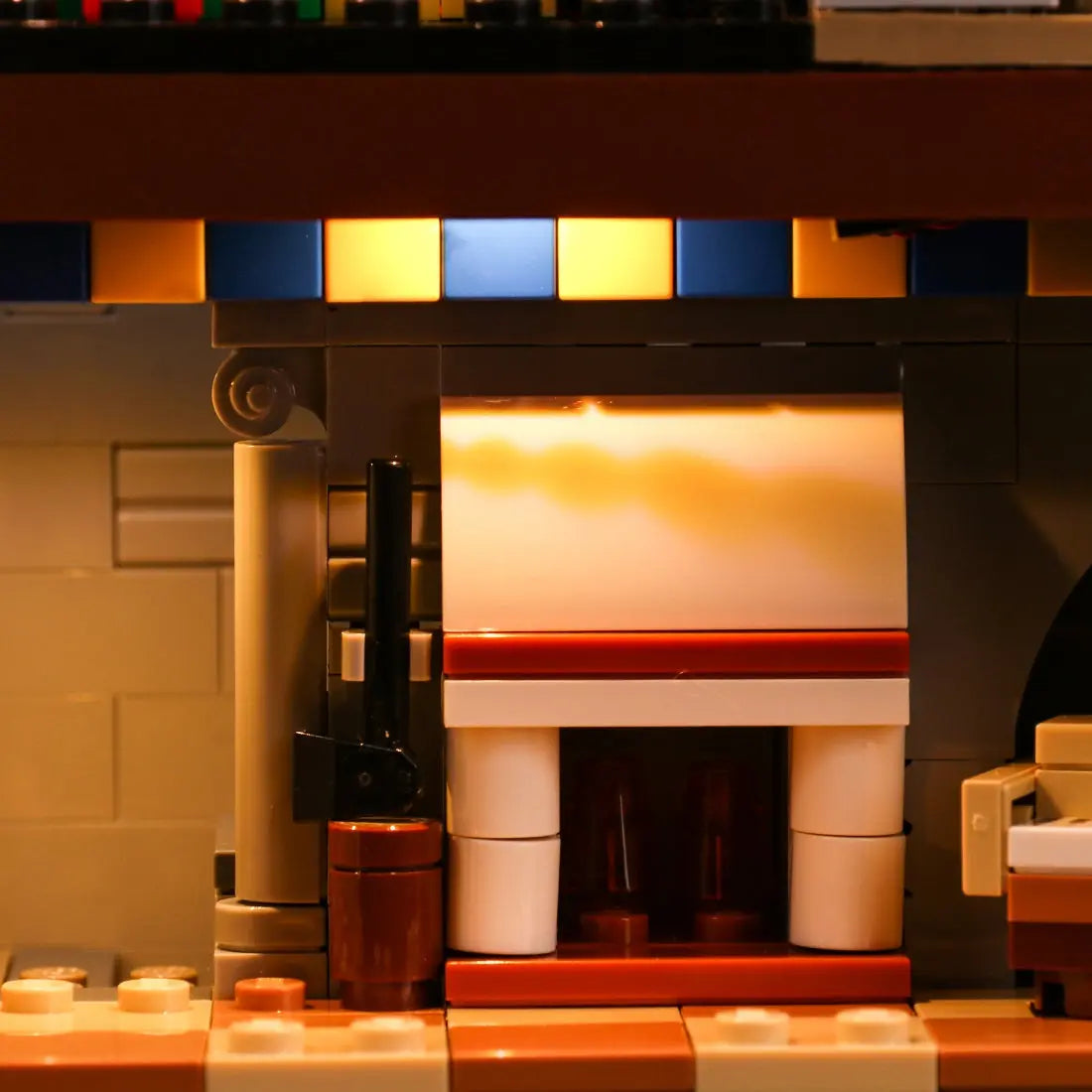 brightened interior detail: Bright My Bricks LED lighting kit for LEGO® Icons Lion Knights' Castle #10305
