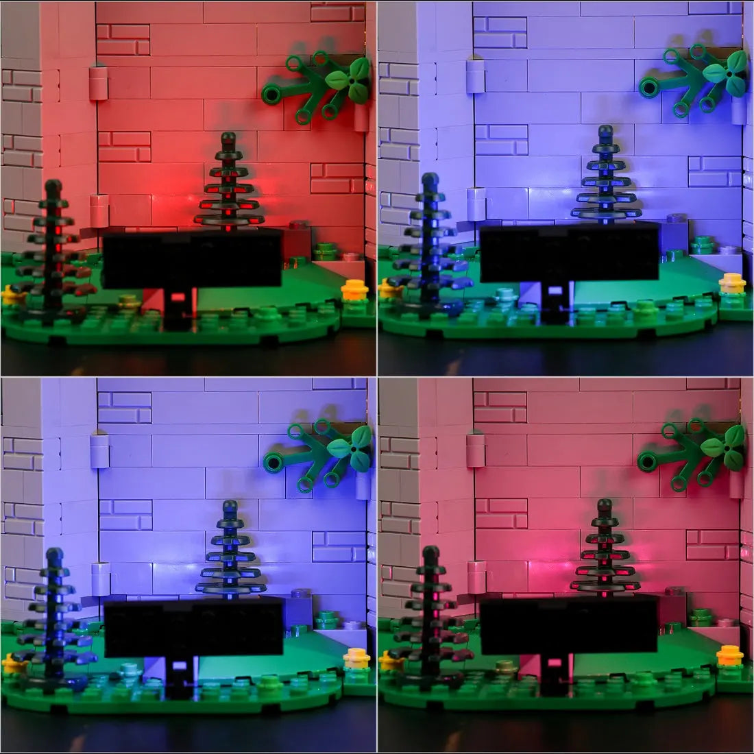 RGB LED light kit for LEGO® Icons Lion Knights' Castle #10305, warm LED glow detail