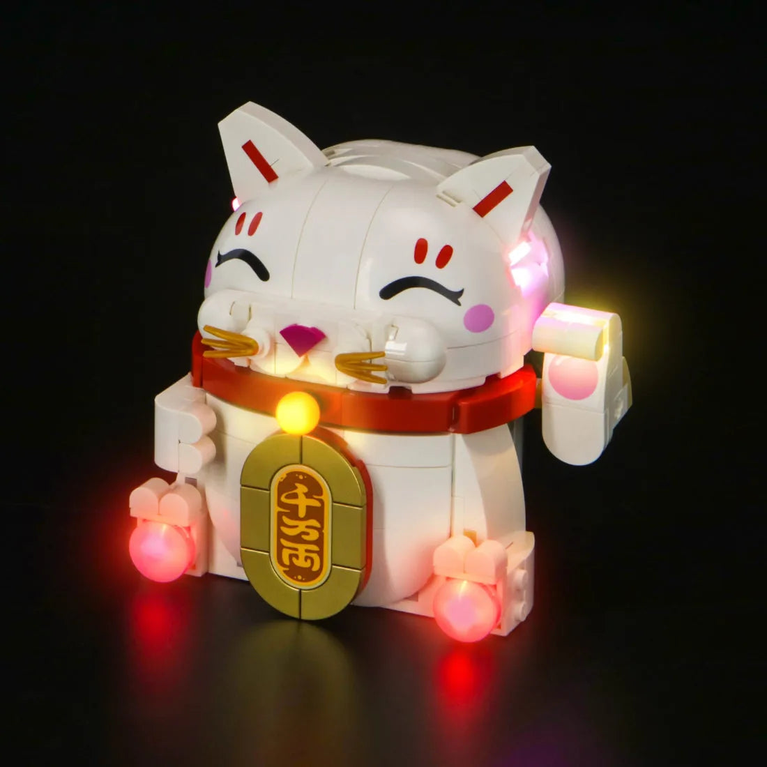 display light kit for LEGO® Icons Lucky Cat #40813, LED kit powered on