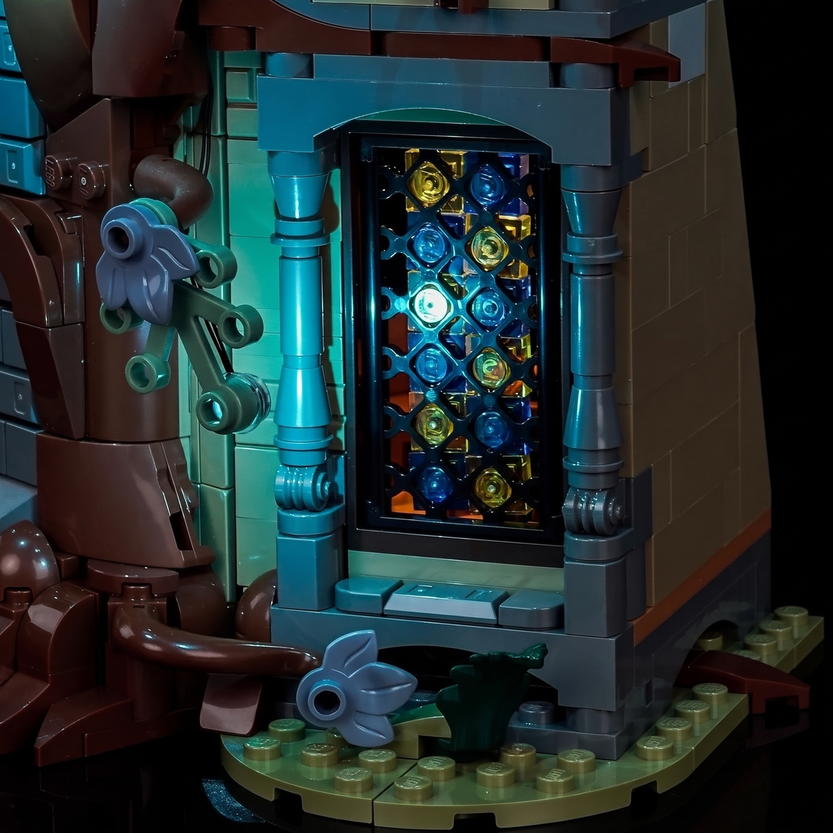 LED lights for LEGO® Icons Mayor Manor #11383, installed and glowing
