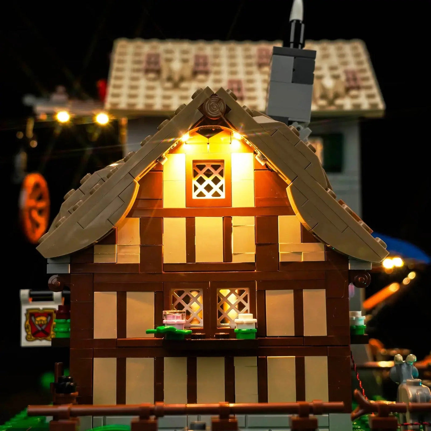 DIY LED light kit for LEGO® Icons Medieval Town Square #10332, night-mode display glow