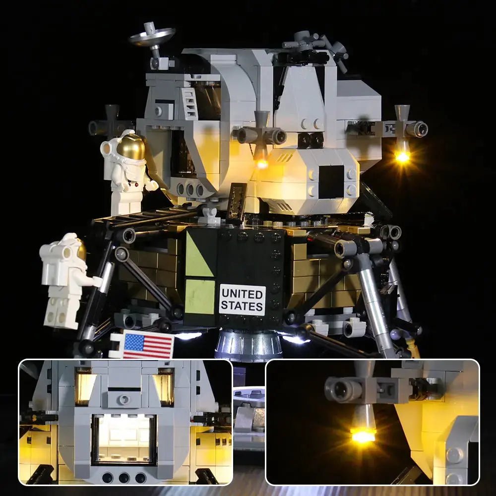Ein riesiger Sprung für die Menschheit — LED-Beleuchtungsset für LEGO® NASA Apollo 11 Mondlandefähre #10266