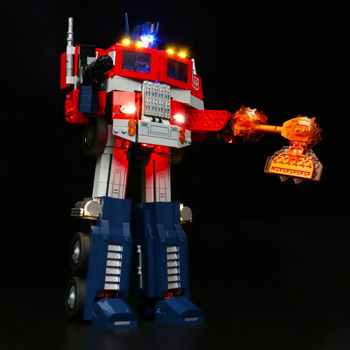 RGB LED light kit for LEGO® Icons Optimus Prime #10302, brightened interior detail