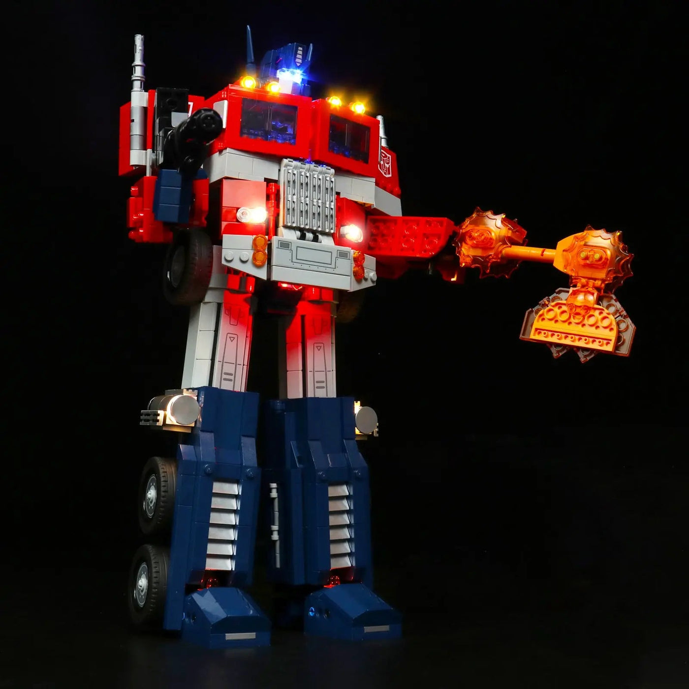 RGB LED light kit for LEGO® Icons Optimus Prime #10302, brightened interior detail