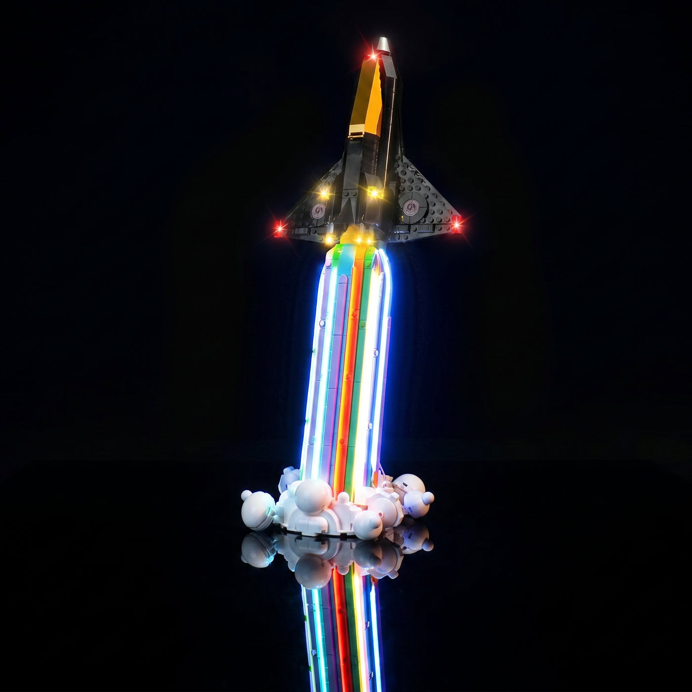 DIY LED light kit for LEGO® Icons Over the Moon with Pharrell Williams #10391, LED strips and bricks detail