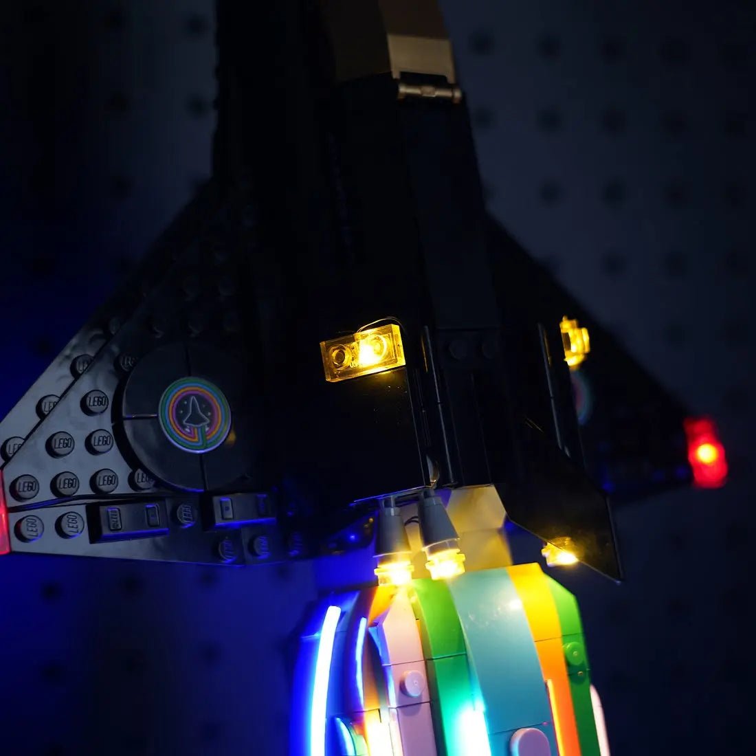 Bright My Bricks custom LED lighting for LEGO® Icons Over the Moon with Pharrell Williams #10391 — night-mode display glow