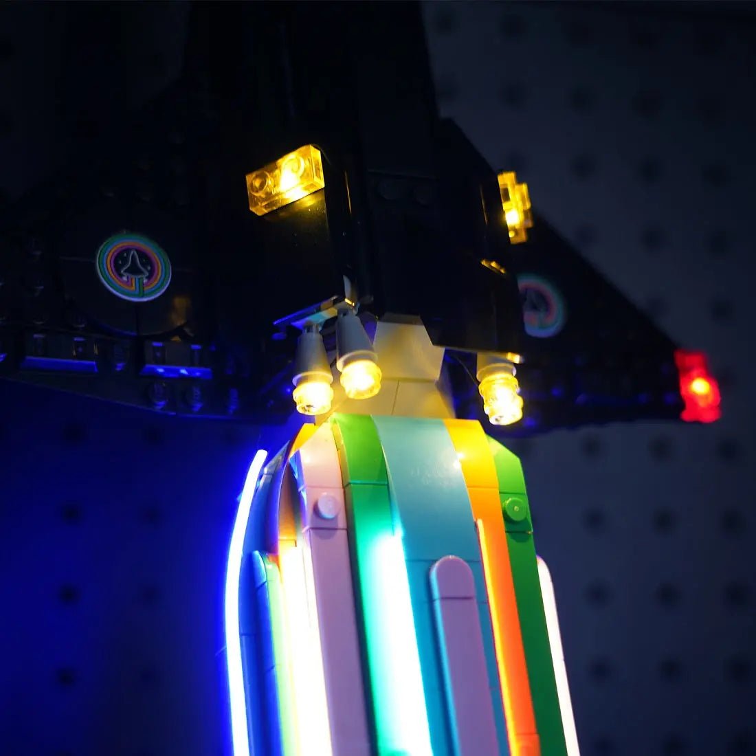 LEGO® Icons Over the Moon with Pharrell Williams #10391 — illuminated at night (custom LED lighting)