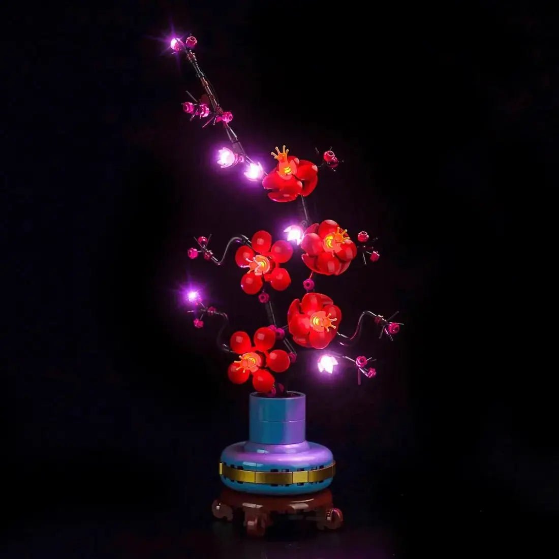 display light kit for LEGO® Icons Plum Blossom #10369, brightened interior detail