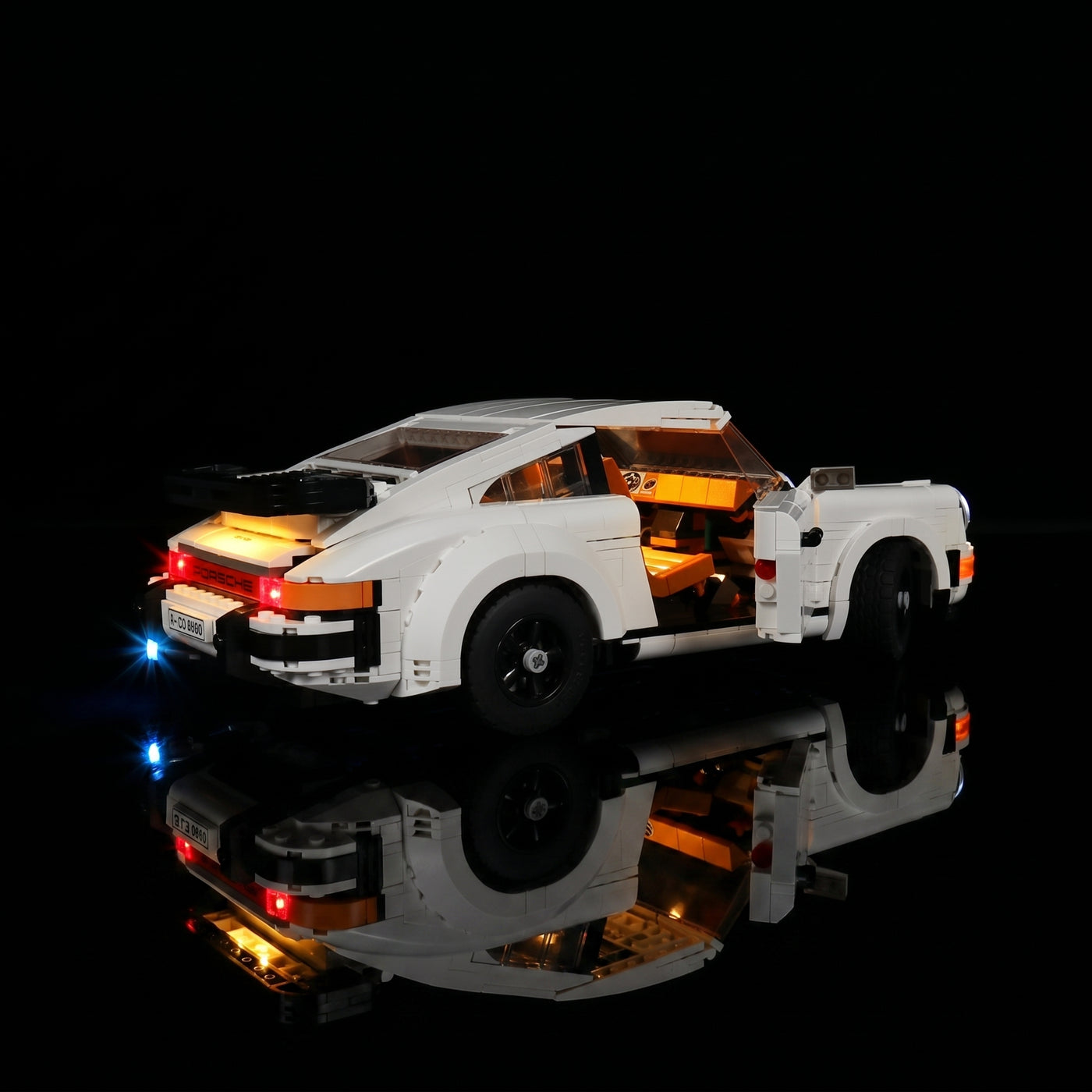Bright My Bricks LED lights for LEGO® Icons Porsche 911 #10295 — showcase lighting view