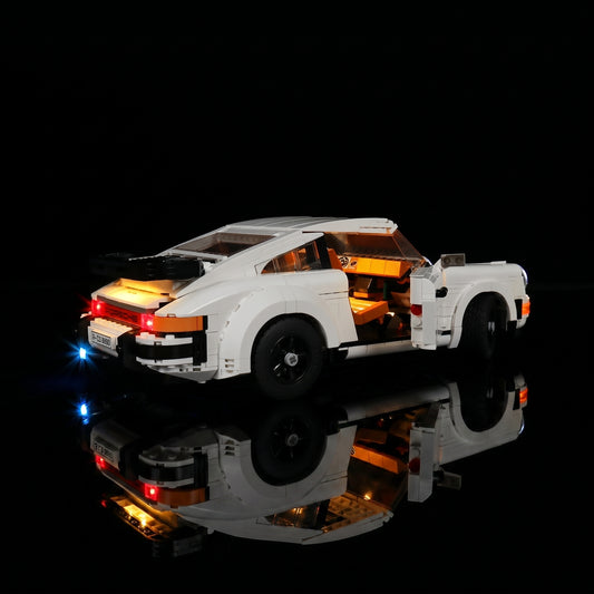 Bright My Bricks LED lights for LEGO® Icons Porsche 911 #10295 — showcase lighting view