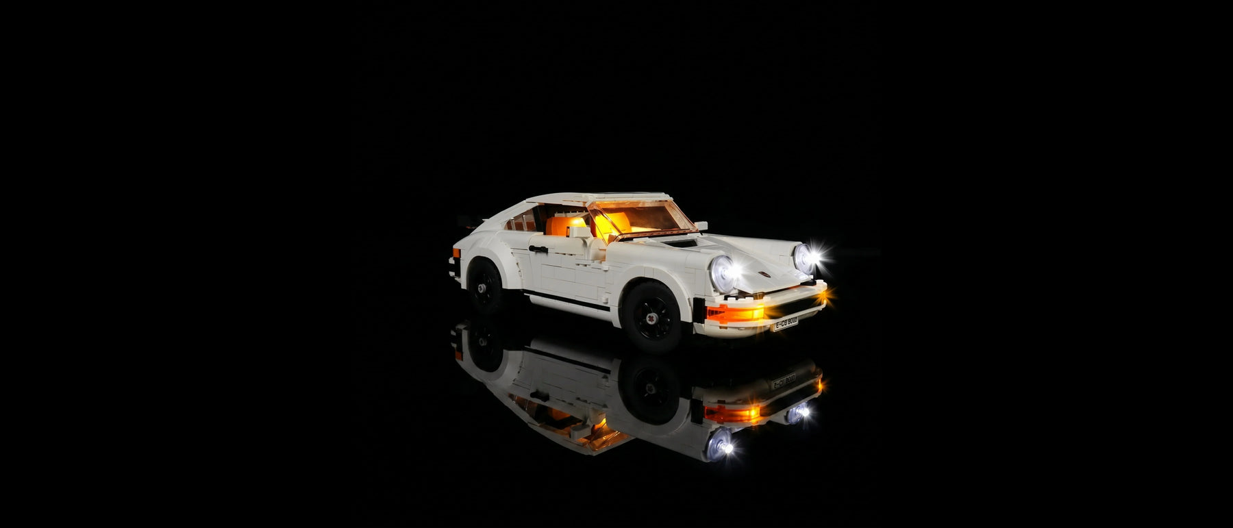 Light Kit for LEGO® Icons Porsche 911 #10295 — lit with the LED light kit