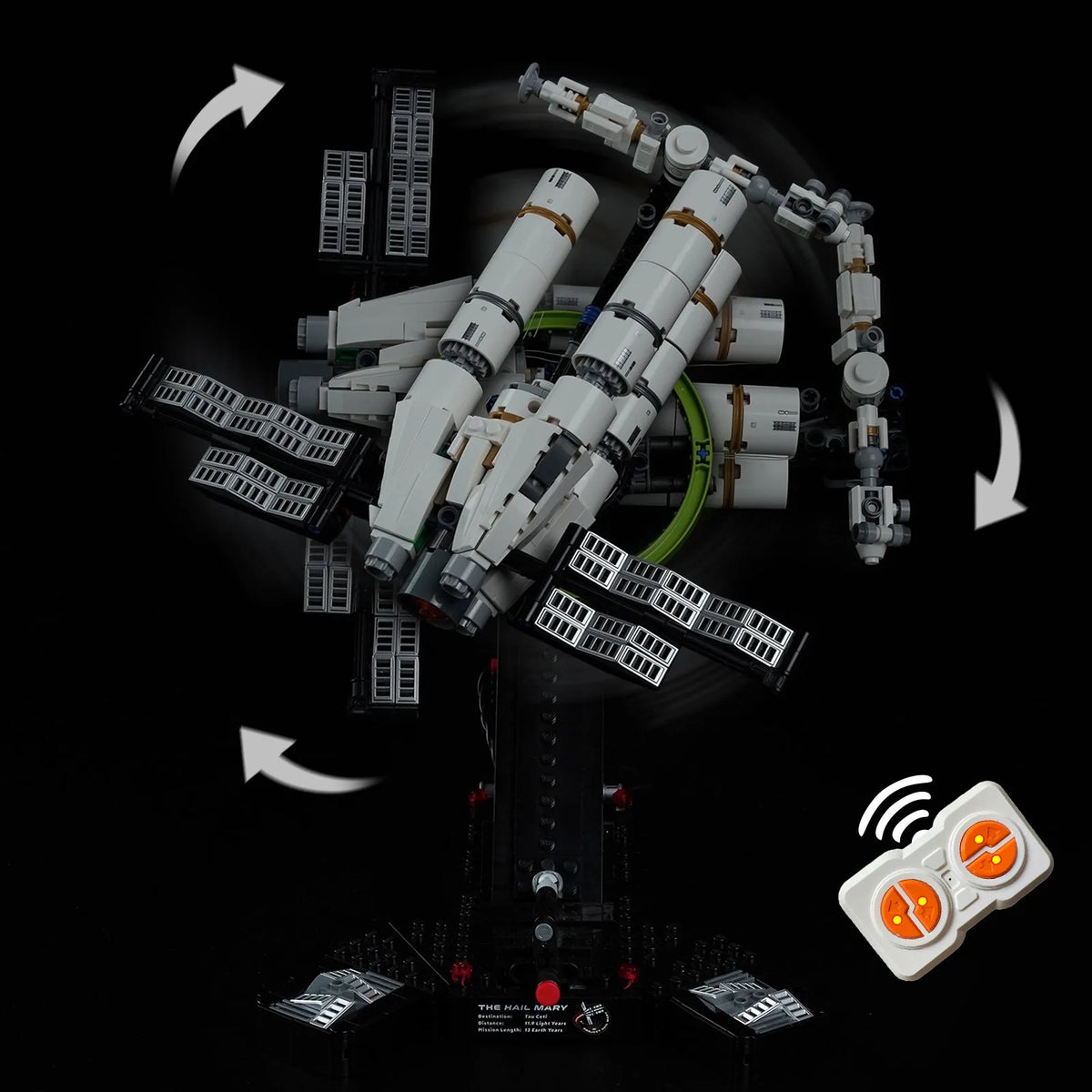 light kit for LEGO® Icons Project Hail Mary #11389, close-up of the LED lighting detail