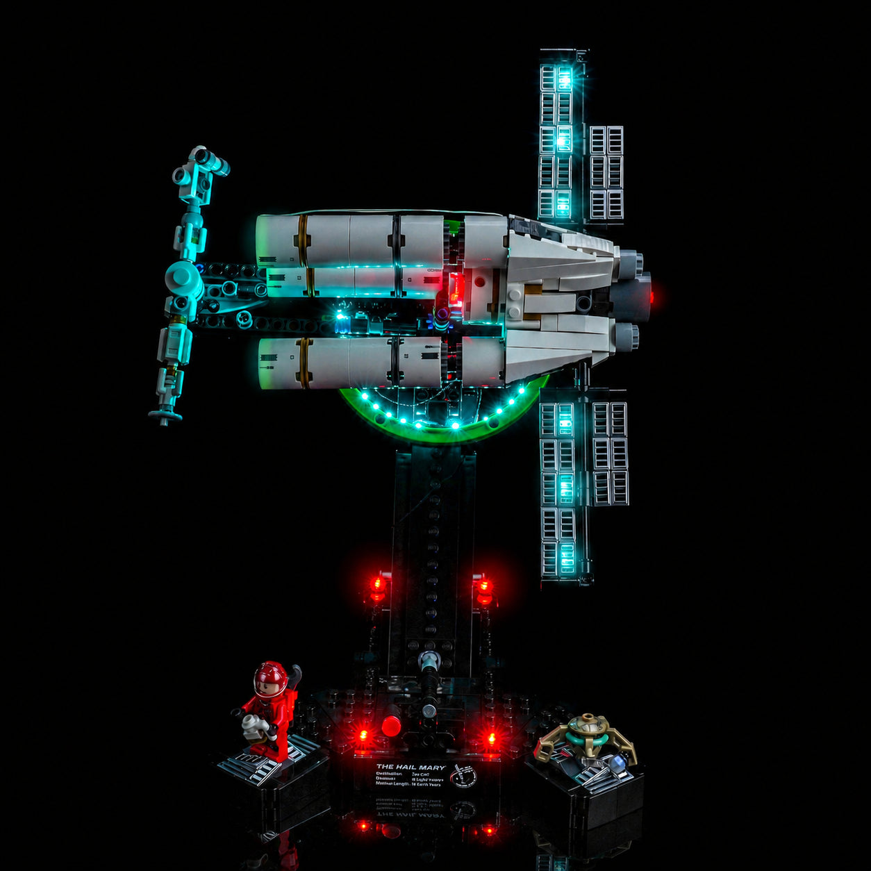 LED lights for LEGO® Icons Project Hail Mary #11389, installed and glowing