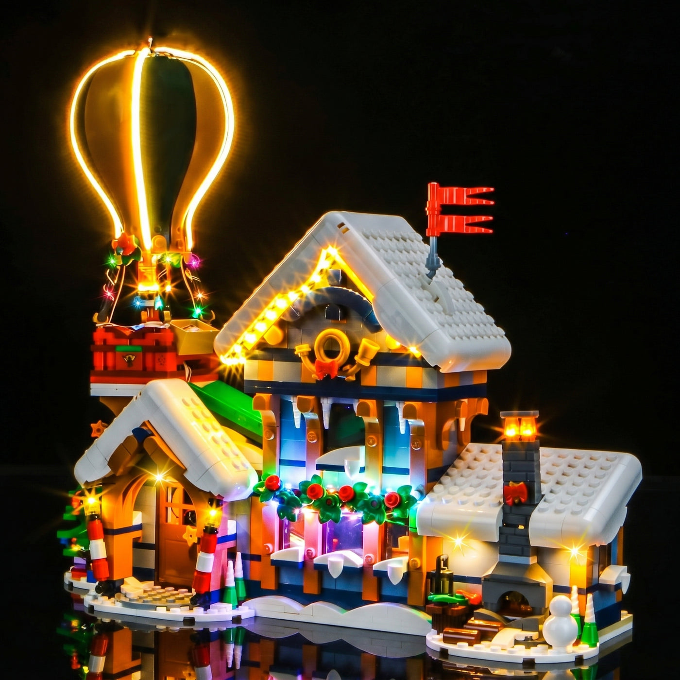 USB-powered LED light kit for LEGO® Icons Santa's Post Office #10339, LED kit powered on