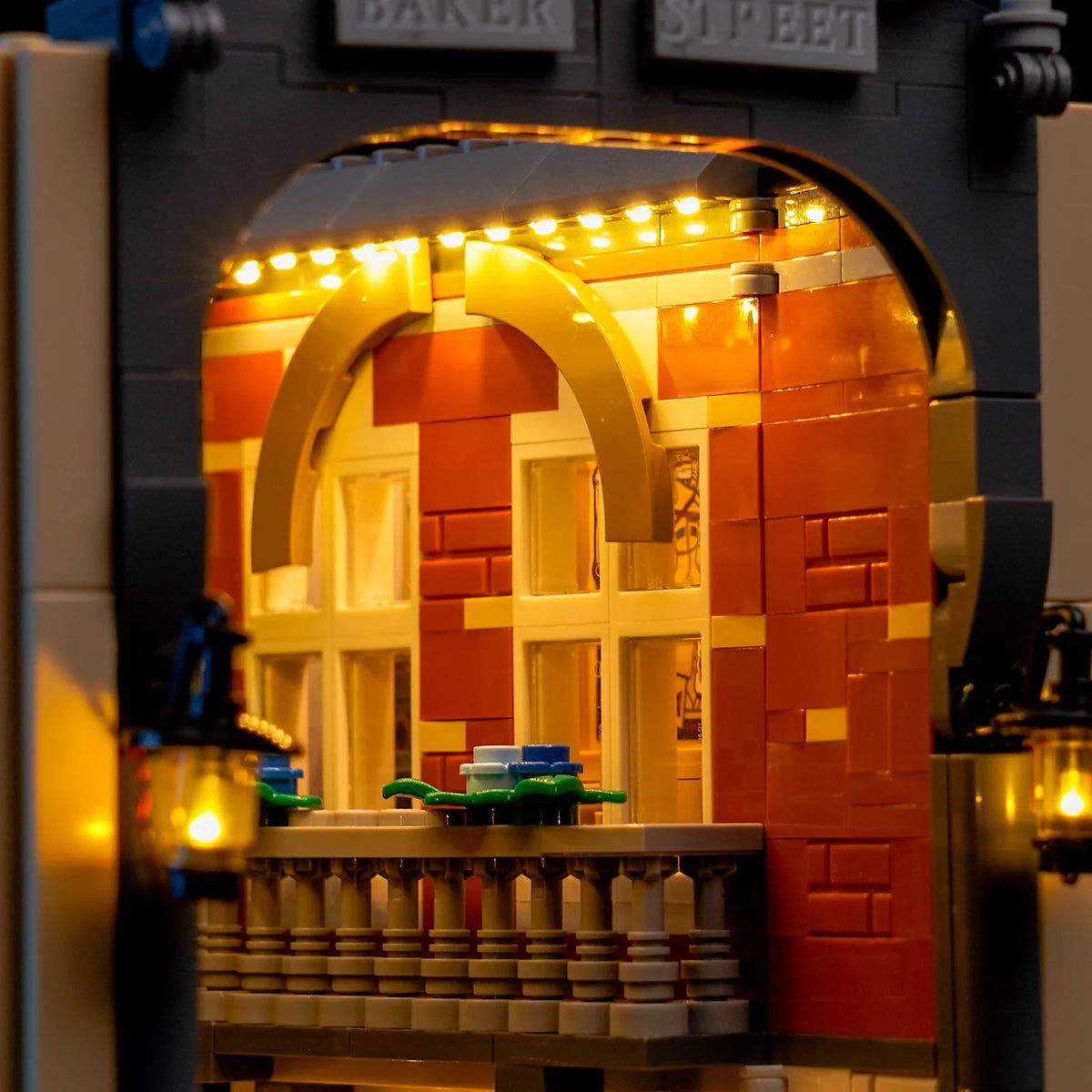 LED lighting kit for LEGO® Icons Sherlock Holmes: Book Nook #10351, close-up of the LED lighting detail