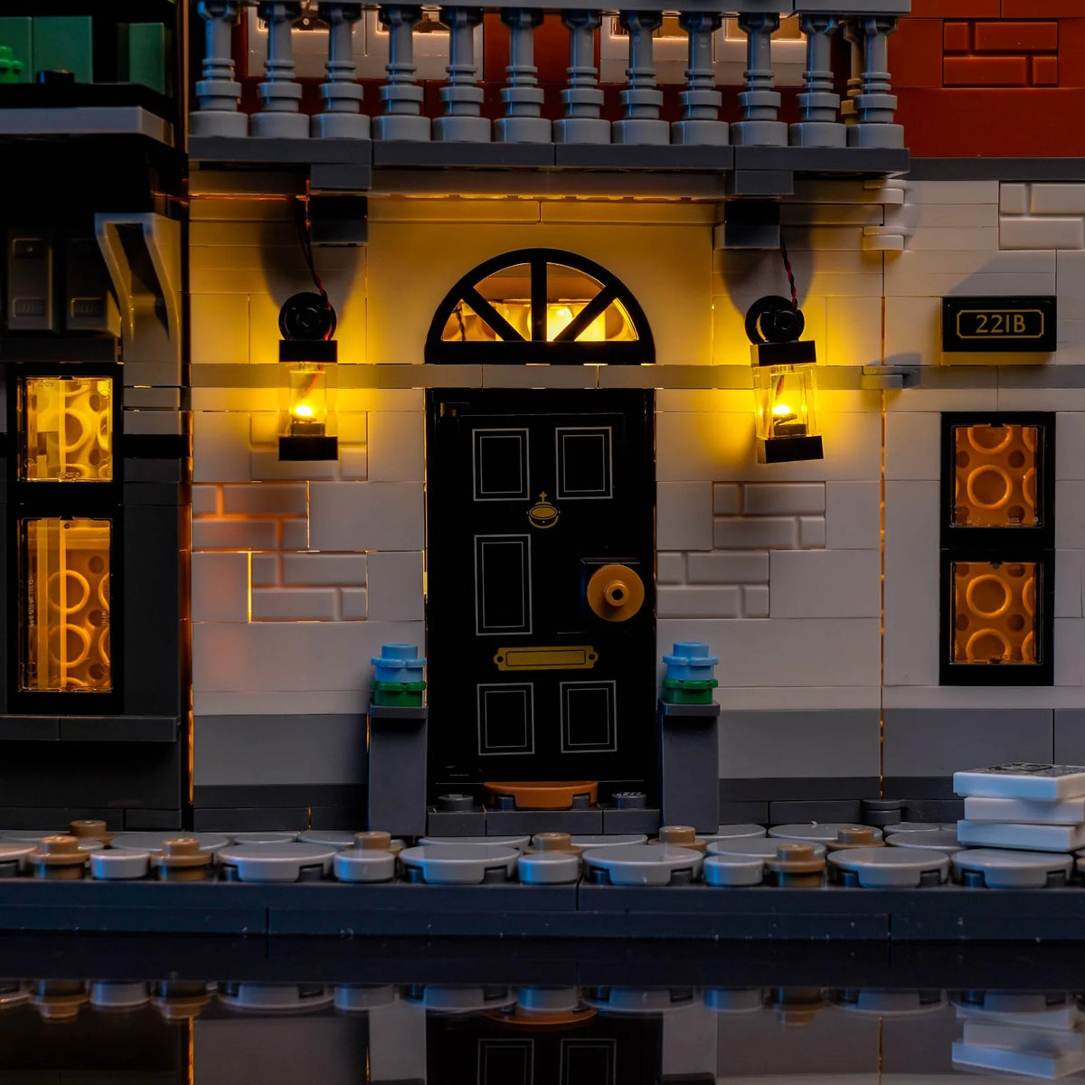 RGB LED light kit for LEGO® Icons Sherlock Holmes: Book Nook #10351, lighting effect on the build
