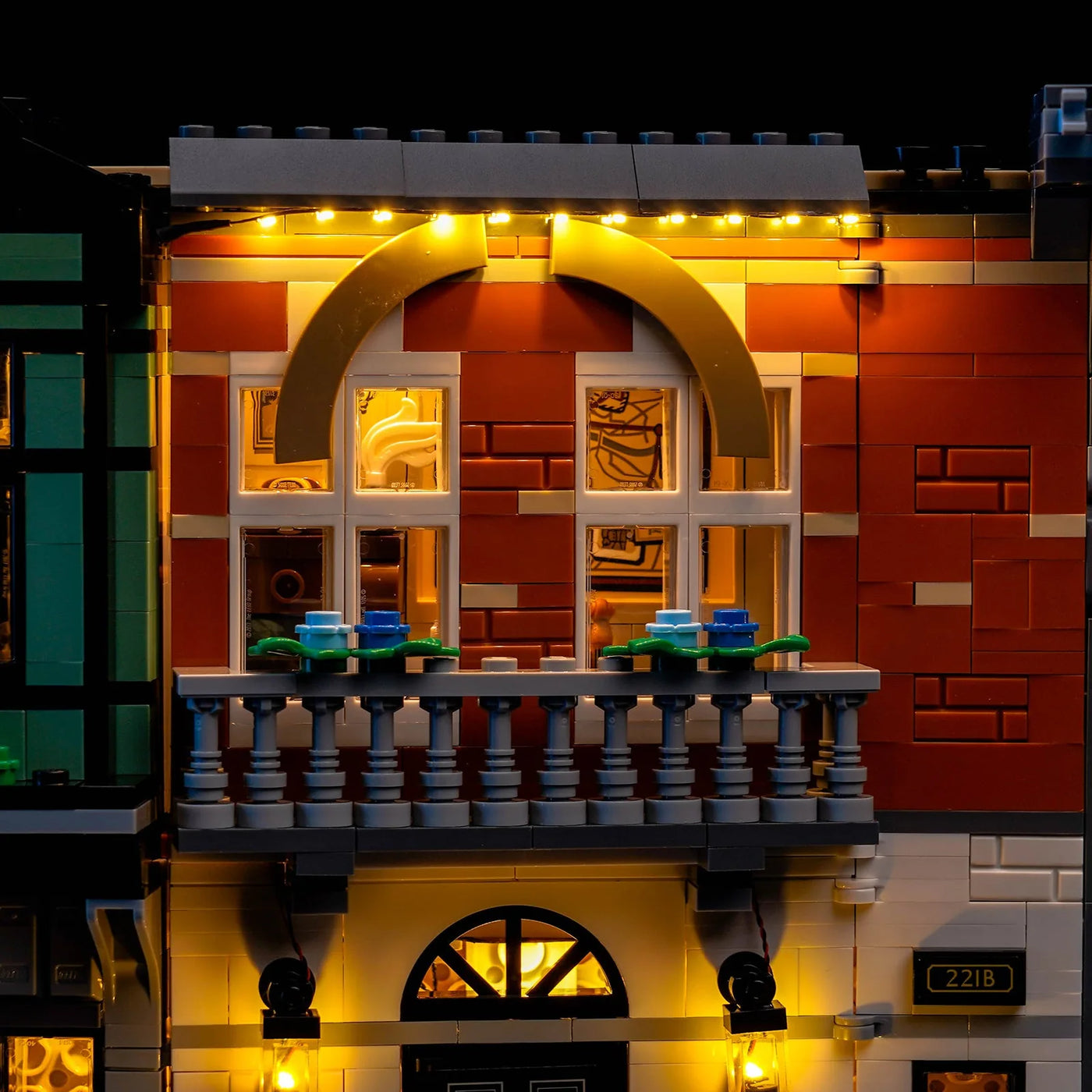 LED strips and bricks detail: Bright My Bricks LED light kit for LEGO® Icons Sherlock Holmes: Book Nook #10351