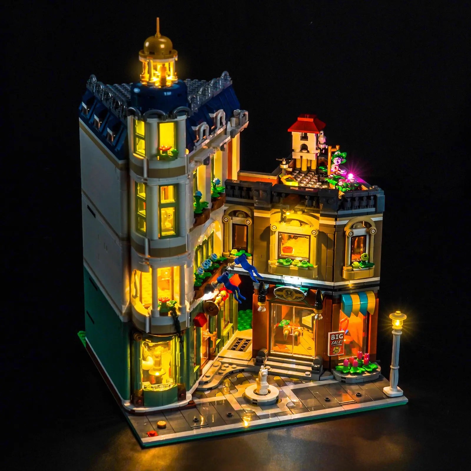 LEGO Icons Shopping Street #11371 LED lighting detail