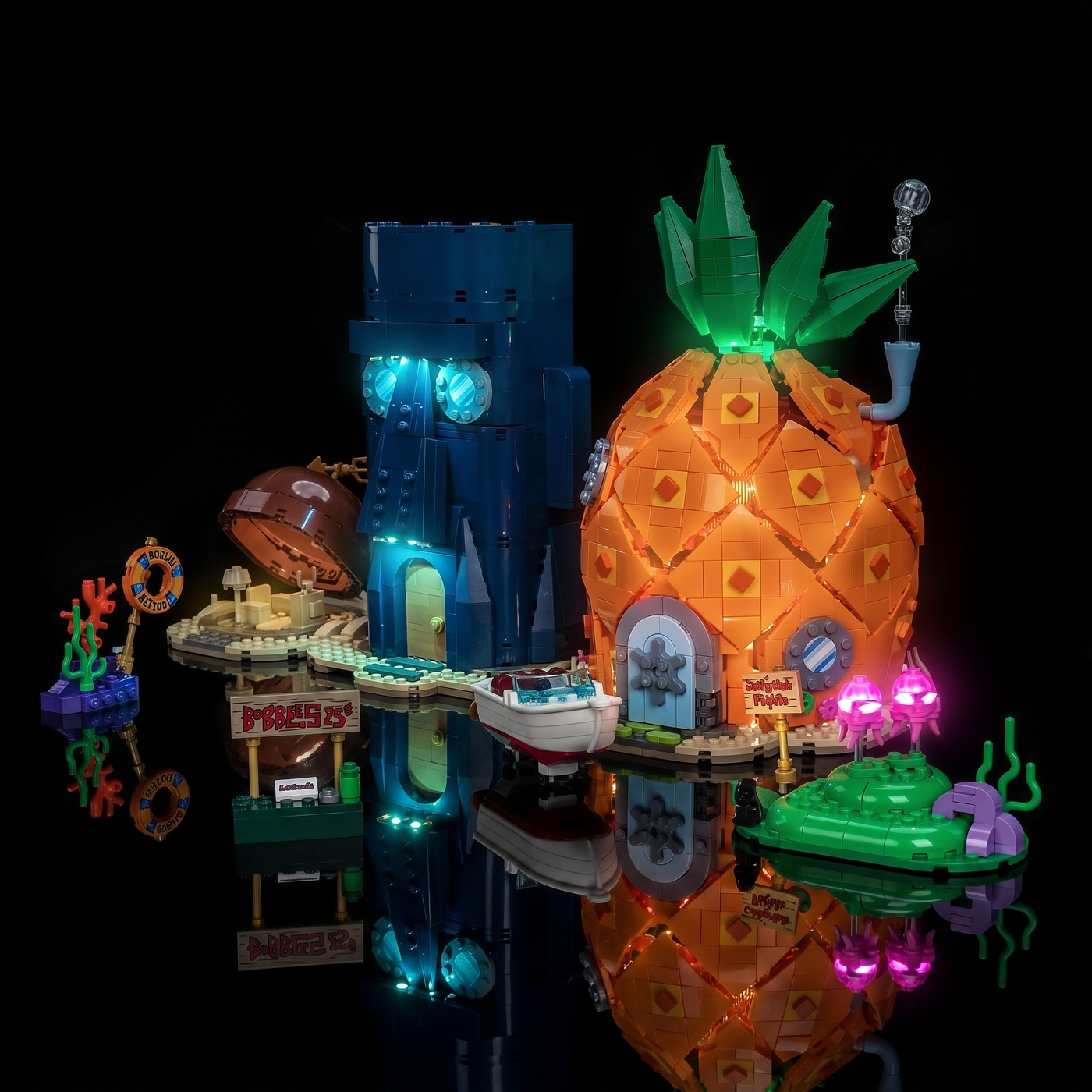 Bright My Bricks LED light kit for LEGO® Icons SpongeBob SquarePants: Bikini Bottom #11386 — the jellyfish field in pink