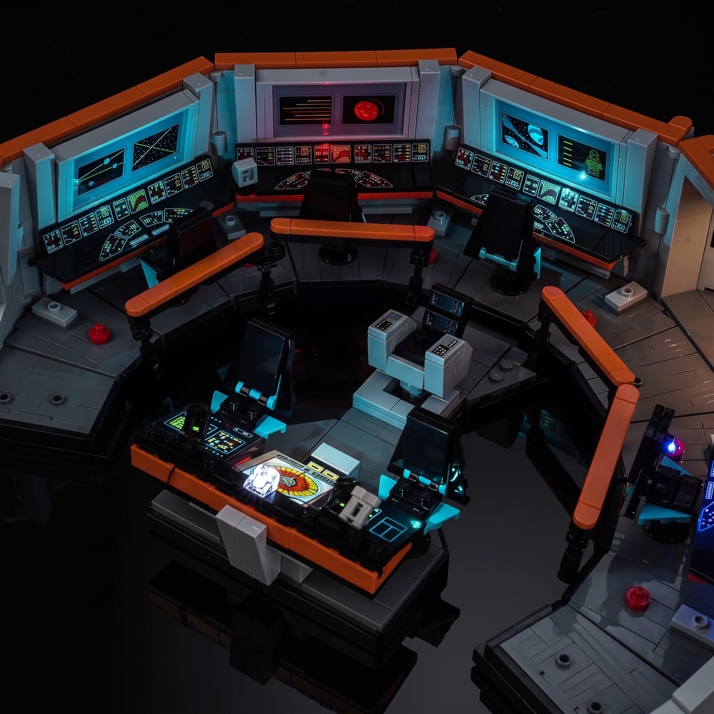 Bright My Bricks LED light kit for LEGO® Icons Star Trek: U.S.S. Enterprise NCC-1701 Bridge #11385 — LED kit powered on