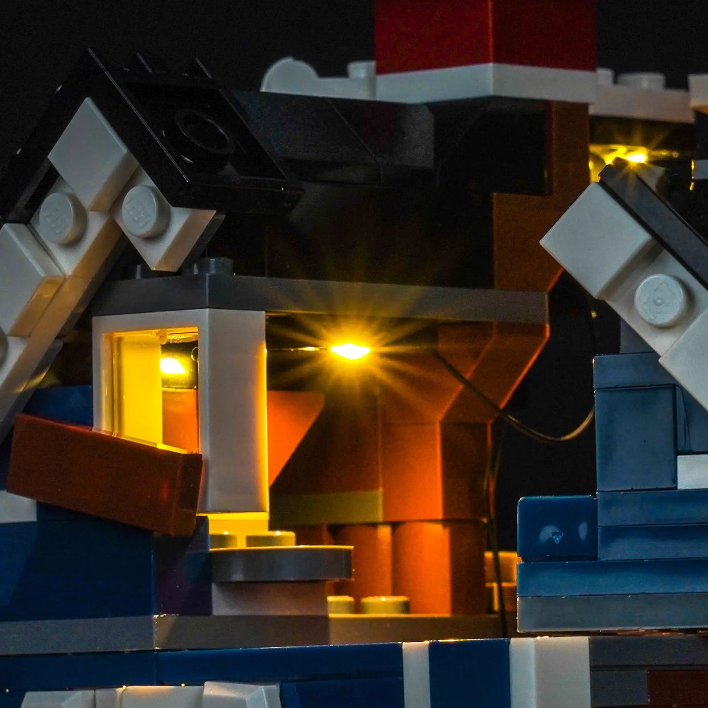 LED lights for LEGO® Icons Stranger Things: The Creel House #11370, front view fully lit