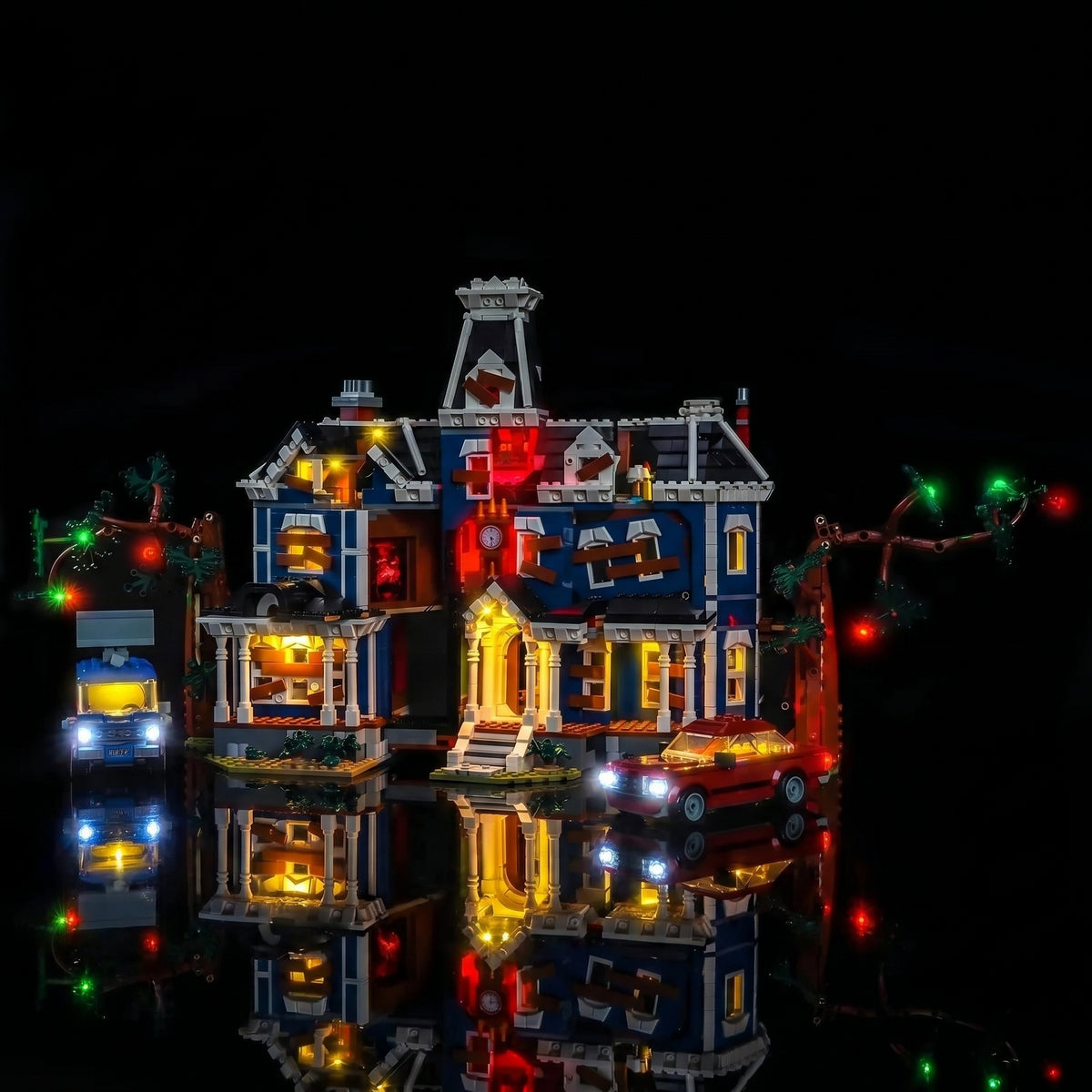premium LED light kit for LEGO® Icons Stranger Things: The Creel House #11370, showcase lighting view