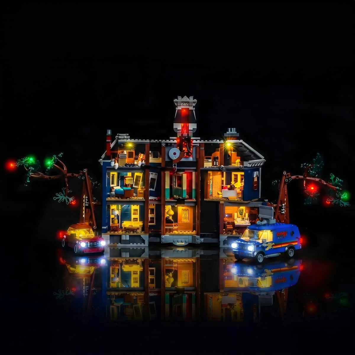 LEGO® Icons Stranger Things: The Creel House #11370 — night-mode display glow (LED light kit)
