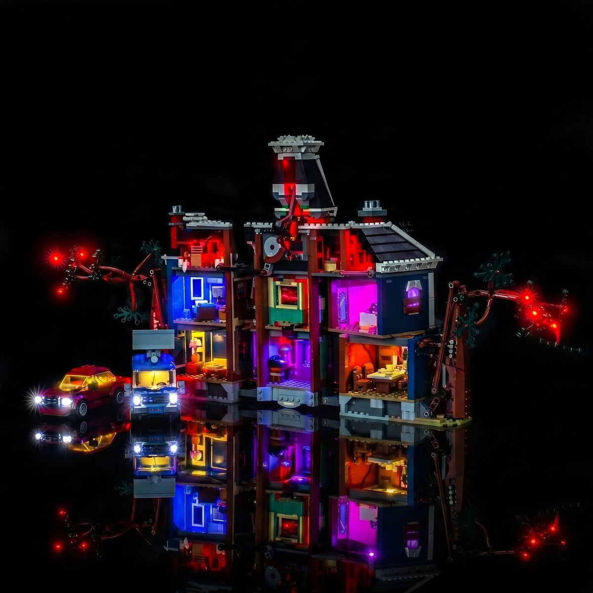 LEGO® Icons Stranger Things: The Creel House #11370 — night-mode display glow (LED light kit)