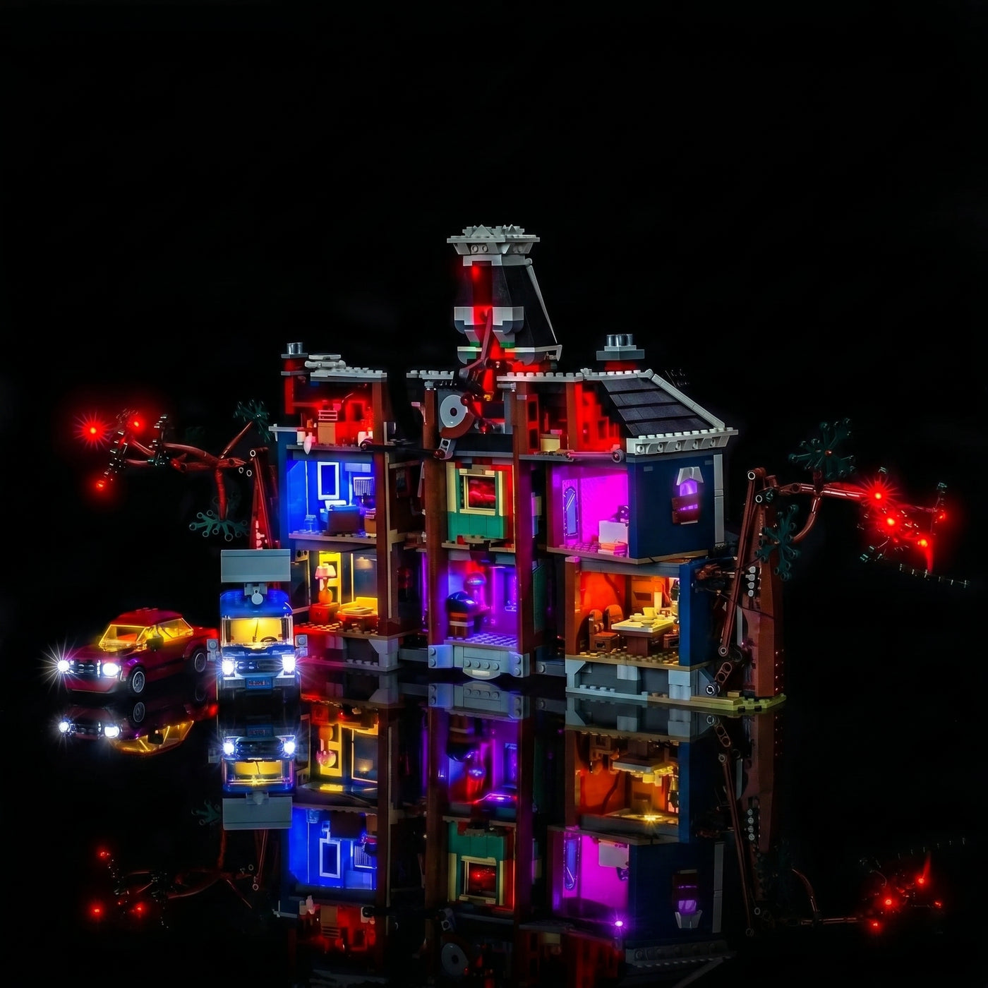 LEGO® Icons Stranger Things: The Creel House #11370 — night-mode display glow (LED light kit)