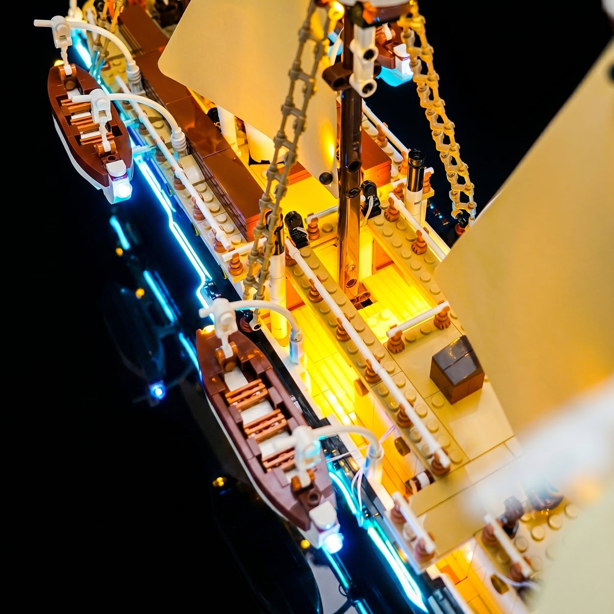 LEGO® Icons The Endurance #10335 — warm LED glow detail (custom LED lighting)