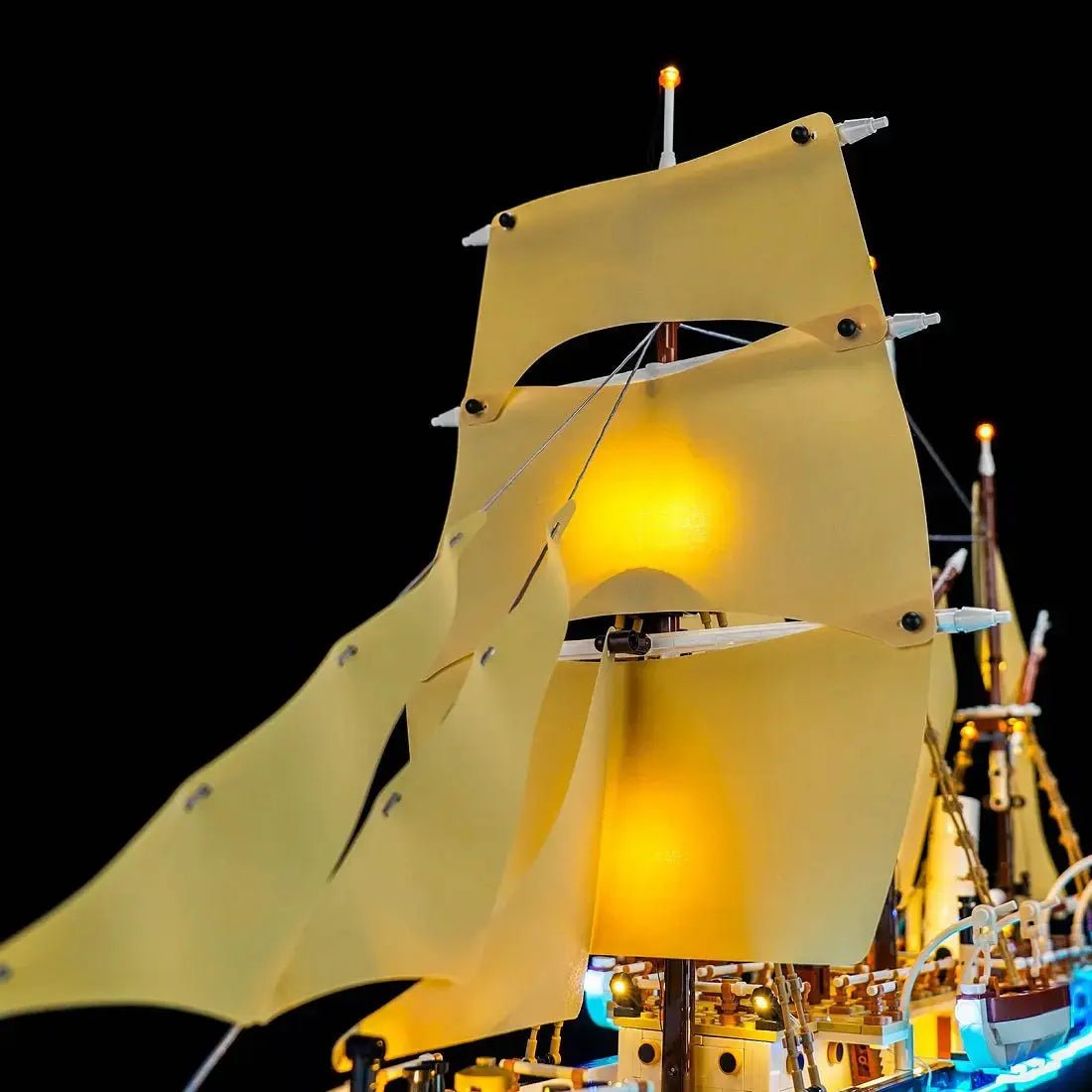 light kit for LEGO® Icons The Endurance #10335, fully illuminated on display