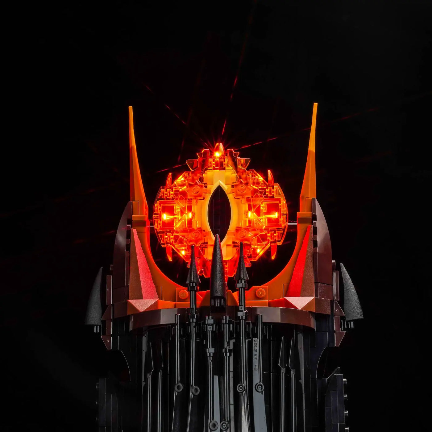 LEGO® Icons The Lord of the Rings: Barad-dûr #10333 — before-and-after lighting (RGB LED light kit)