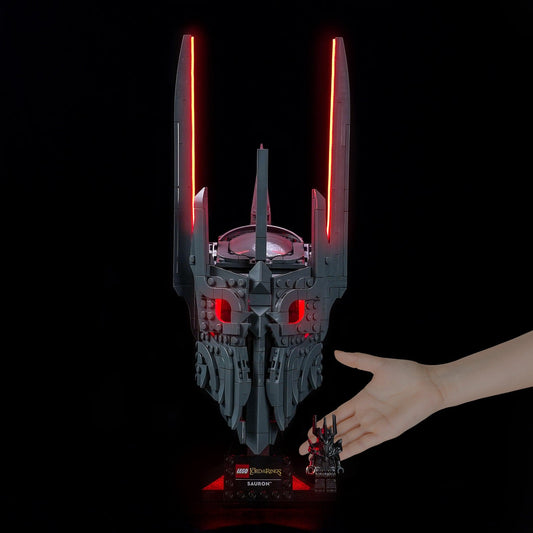 LEGO® Icons The Lord of the Rings: Sauron's Helmet #11373 — night-mode display glow (LED light kit)