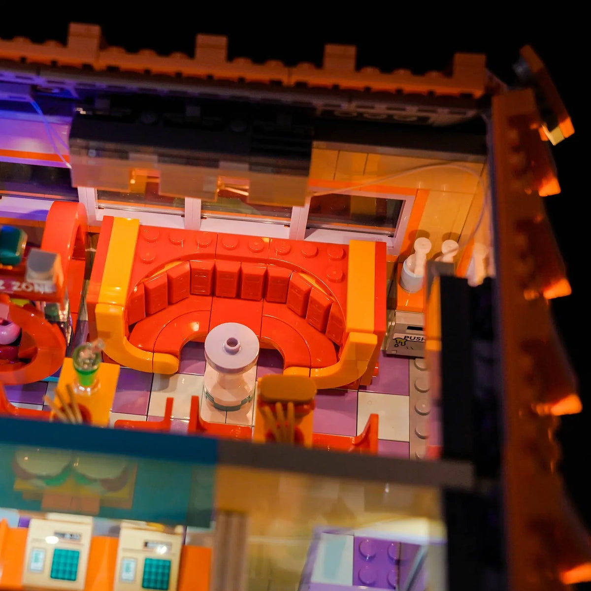 display light kit for LEGO® Icons The Simpsons: Krusty Burger #10352, LED kit powered on
