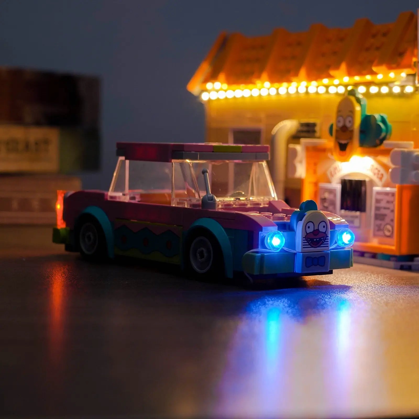 Bright My Bricks USB-powered LED light kit for LEGO® Icons The Simpsons: Krusty Burger #10352 — lighting effect on the build