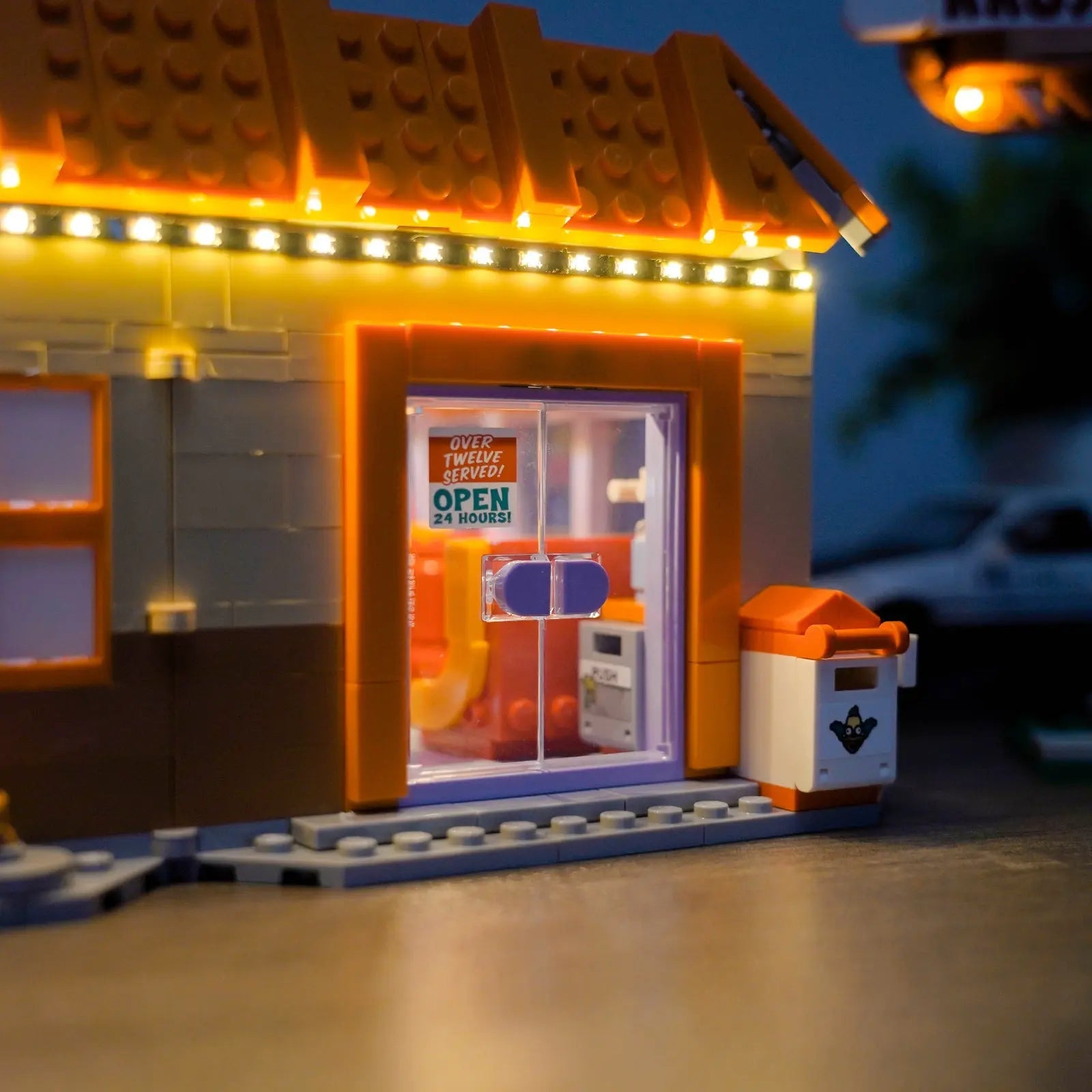 light kit for LEGO® Icons The Simpsons: Krusty Burger #10352, LED strips and bricks detail
