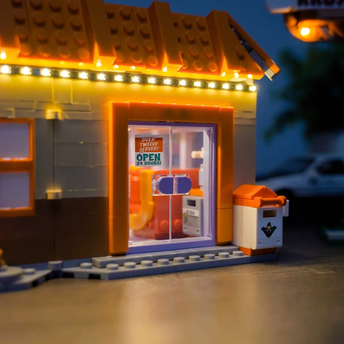 light kit for LEGO® Icons The Simpsons: Krusty Burger #10352, LED strips and bricks detail