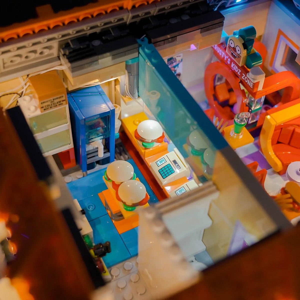 night-mode display glow: Bright My Bricks LED lights for LEGO® Icons The Simpsons: Krusty Burger #10352